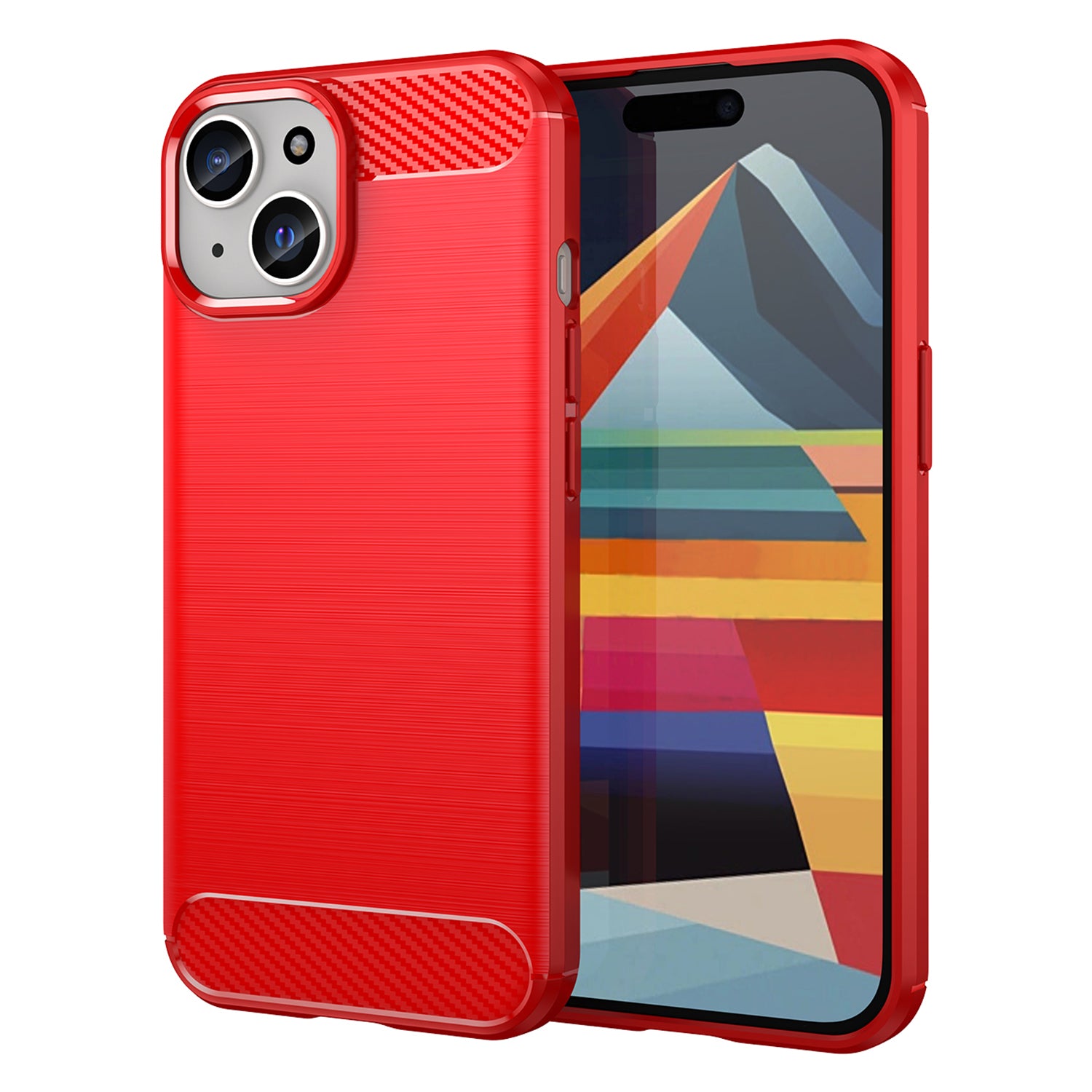 Soft TPU Phone Case for iPhone 15 Carbon Fiber Texture Brushed Protective Phone Cover Soft TPU Phone Case for iPhone 15 Carbon Fiber Texture Brushed Protective Phone Cover